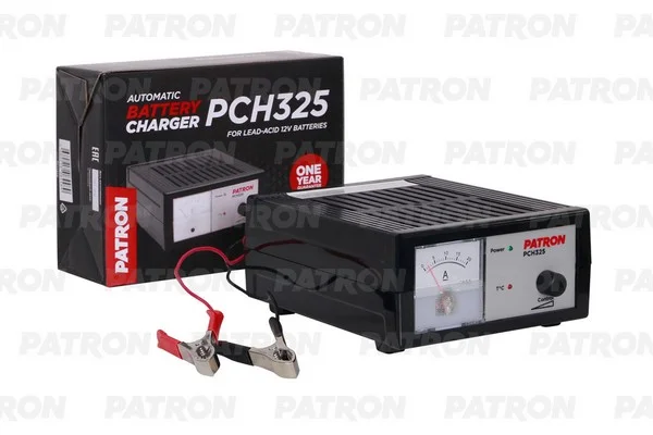 PCH325 PATRON Устройство зарядное для АКБ импульсное 12V, плавная регулировка тока - 0.8 - 18 А, 0.95 кг, амперметр, 210 х 155 х 85 мм (фото 1)