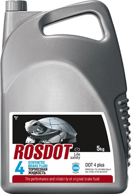 430101905 ROSDOT Тормозная жидкость 4, в п/э кан. 5кг (фото 1)