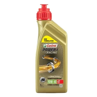 CASTROL 10W40 POWER1 RACING 4T/1 CASTROL Масло моторное синтетическое 1л - для 4-тактных двигателей мототехники API SN, JASO MA2 (уп.-12шт) (фото 1)