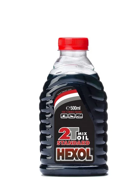 UL336.1 Hexol Масло моторное 2T STANDARD, канистра 0,5л ( цвет-красный) (фото 1)