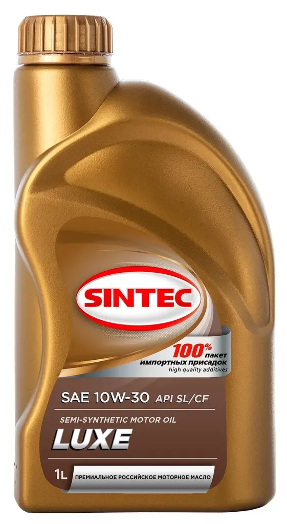801925 SINTEC Масло полусинтетическое ЛЮКС SAE 10W30 API SL/CF 1 л. (фото 1)