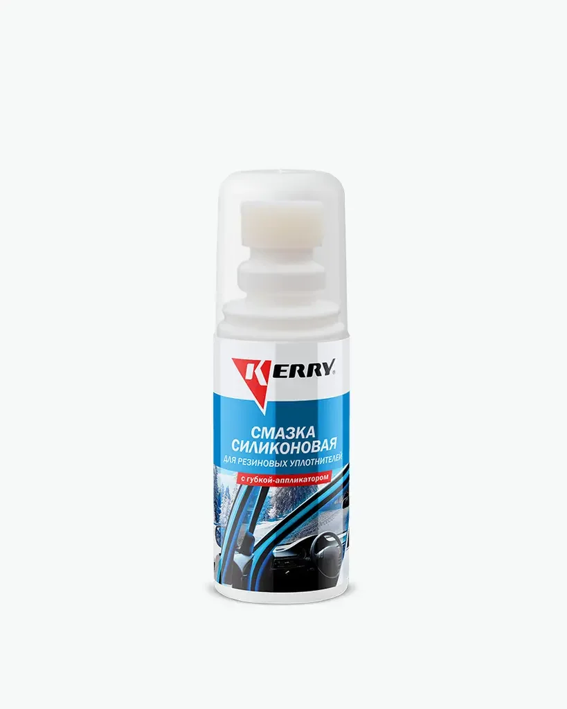KR-180 KERRY Смазка силиконовая для резиновых уплотнителей (флакон с аппликатором), 100 мл (фото 1)