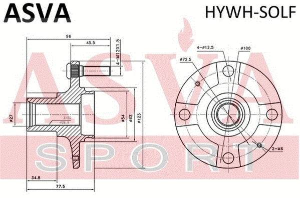 HYWH-SOLF ASVA Ступица колеса (фото 1)
