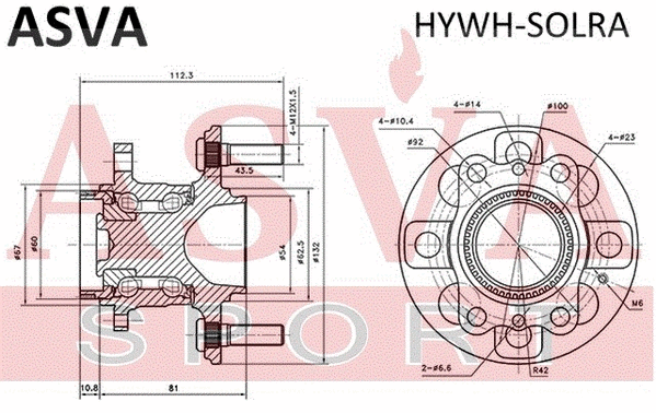HYWH-SOLRA ASVA Ступица колеса (фото 1)