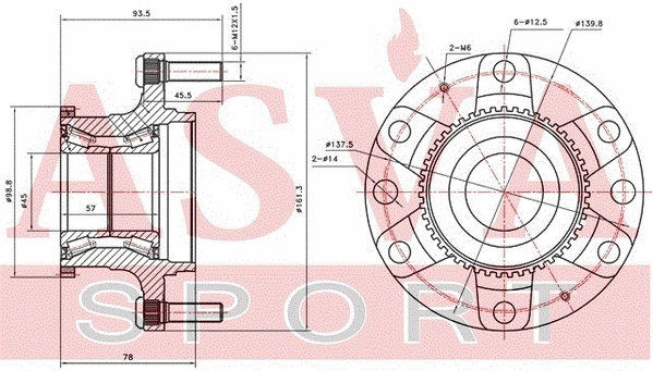 HYWH-SRXF ASVA Ступица колеса (фото 1)