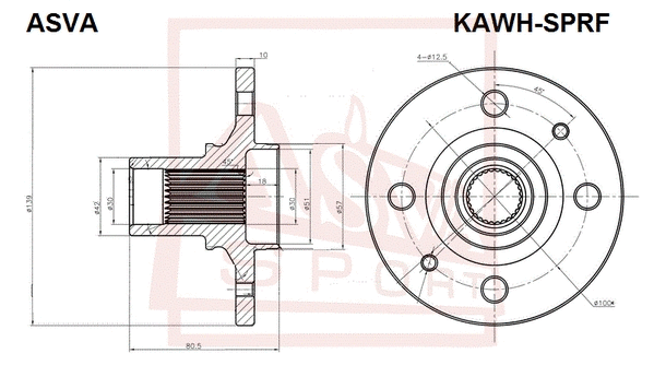 KAWH-SPRF ASVA Ступица колеса (фото 1)
