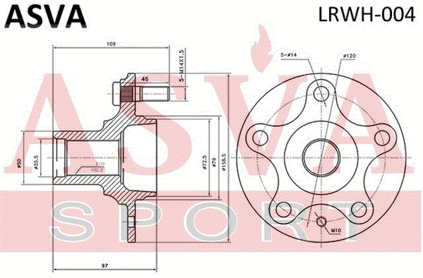 LRWH-004 ASVA Ступица колеса (фото 1)