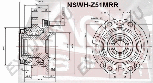NSWH-Z51MRR ASVA Ступица колеса (фото 1)