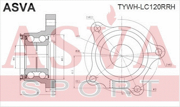 TYWH-LC120RRH ASVA Ступица колеса (фото 1)