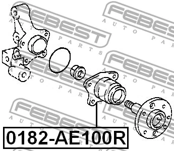 0182-AE100R FEBEST Ступица колеса (фото 2)