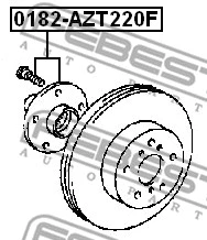 0182-AZT220F FEBEST Ступица колеса (фото 2)