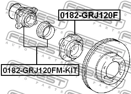 0182-GRJ120F FEBEST Ступица колеса (фото 2)