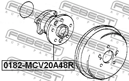 0182-MCV20A48R FEBEST Ступица колеса (фото 2)