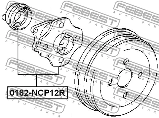 0182-NCP12R FEBEST Ступица колеса (фото 2)