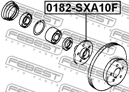0182-SXA10F FEBEST Ступица колеса (фото 2)