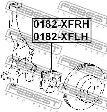 0182-XFRH FEBEST Ступица колеса (фото 2)
