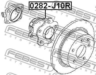 0282-J10R FEBEST Ступица колеса (фото 2)