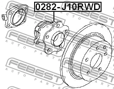 0282-J10RWD FEBEST Ступица колеса (фото 2)