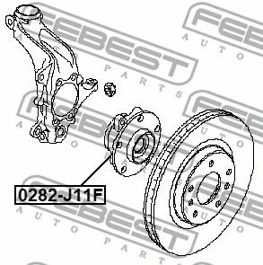 0282-J11F FEBEST Ступица колеса (фото 1)