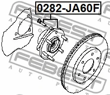 0282-JA60F FEBEST Ступица колеса (фото 2)
