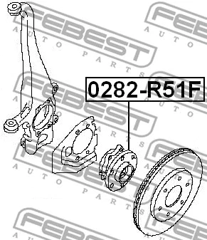 0282-R51F FEBEST Ступица колеса (фото 2)