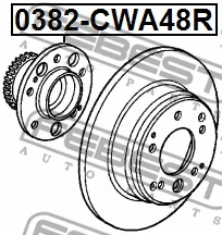 0382-CWA48R FEBEST Ступица колеса (фото 2)