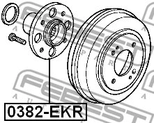 0382-EKR FEBEST Ступица колеса (фото 2)