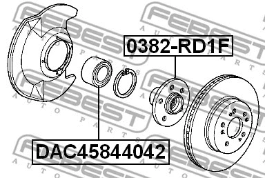 0382-RD1F FEBEST Ступица колеса (фото 2)