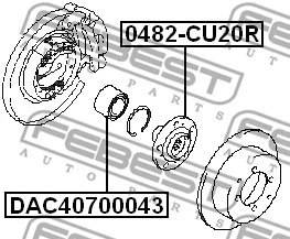 0482-CU20R FEBEST Ступица колеса (фото 2)