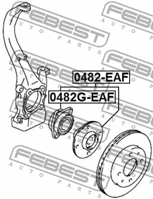 0482G-EAF FEBEST Ступица колеса (фото 2)
