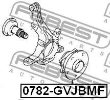 0782-GVJBMF FEBEST Ступица колеса (фото 2)