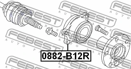 0882-B12R FEBEST Ступица колеса (фото 2)