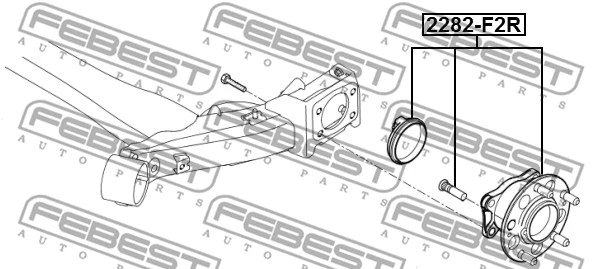 1282-F2R FEBEST Ступица колеса (фото 1)