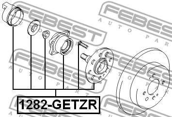 1282-GETZR FEBEST Ступица колеса (фото 2)