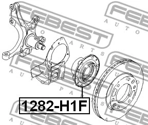 1282-H1F FEBEST Ступица колеса (фото 2)