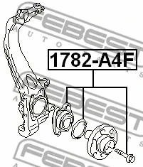1782-A4F FEBEST Ступица колеса (фото 2)