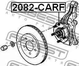 2082-CARF FEBEST Ступица колеса (фото 2)