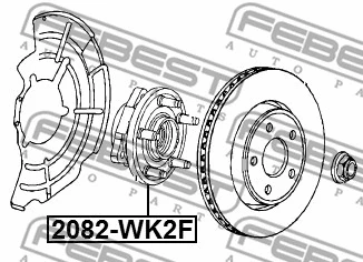 2082-WK2F FEBEST Ступица колеса (фото 2)