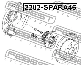 2282-SPARA46 FEBEST Ступица колеса (фото 2)