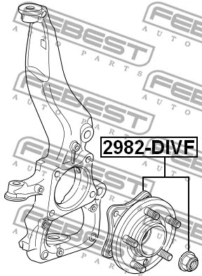 2982-DIVF FEBEST Ступица колеса (фото 2)