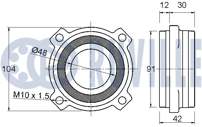 221174 RUVILLE Комплект подшипника ступицы колеса (фото 2)