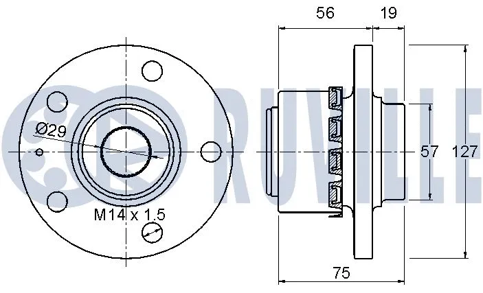 221480 RUVILLE Комплект подшипника ступицы колеса (фото 2)