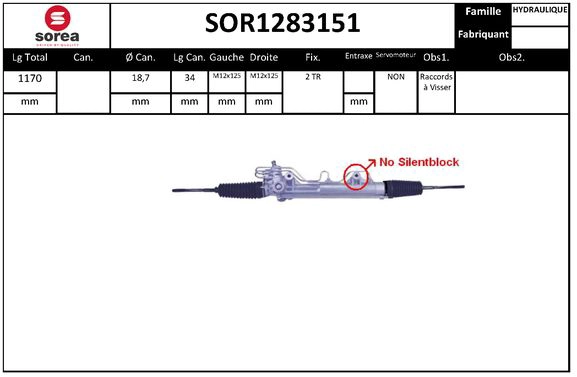 SOR1283151 SERA Рулевой механизм (фото 1)