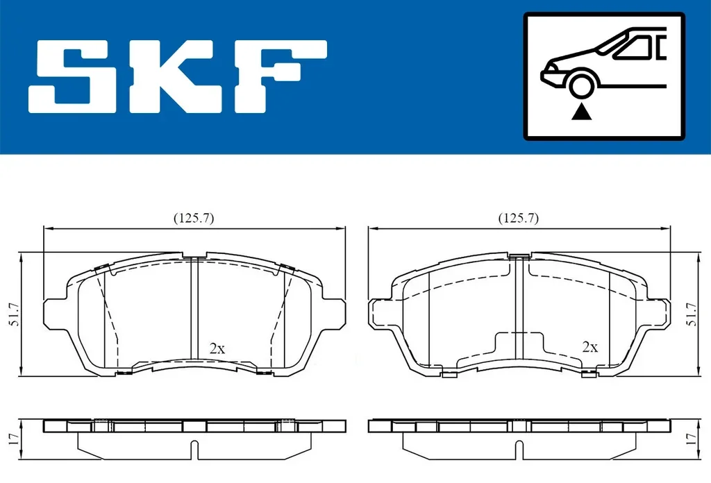 VKBP 80031 SKF Комплект тормозных колодок, дисковый тормоз (фото 2)