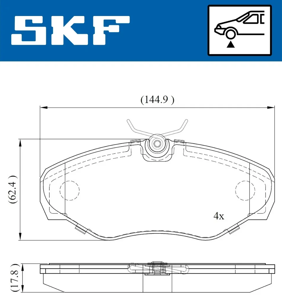 VKBP 80034 SKF Комплект тормозных колодок, дисковый тормоз (фото 2)