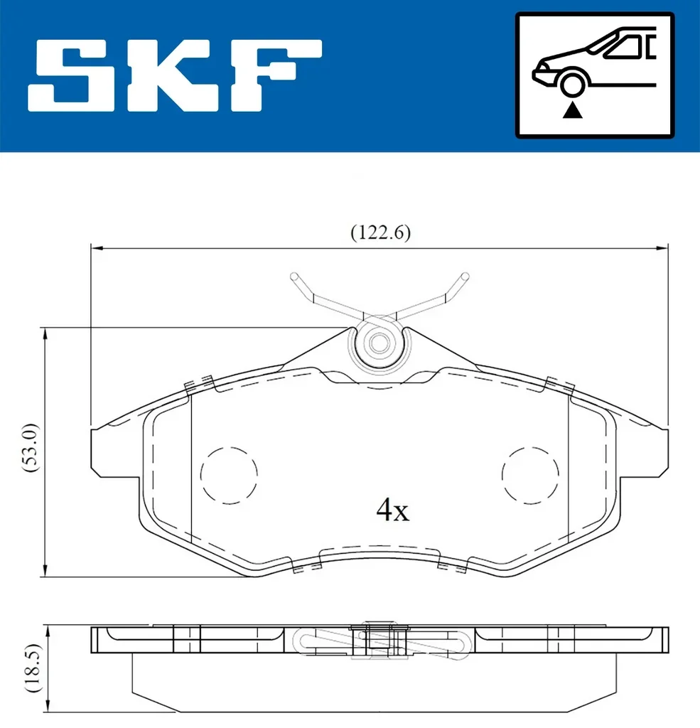 VKBP 80041 SKF Комплект тормозных колодок, дисковый тормоз (фото 2)