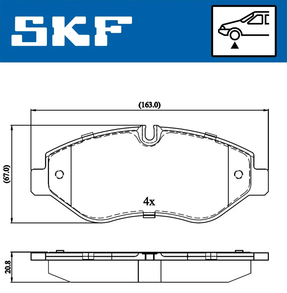 VKBP 80089 SKF Комплект тормозных колодок, дисковый тормоз (фото 2)