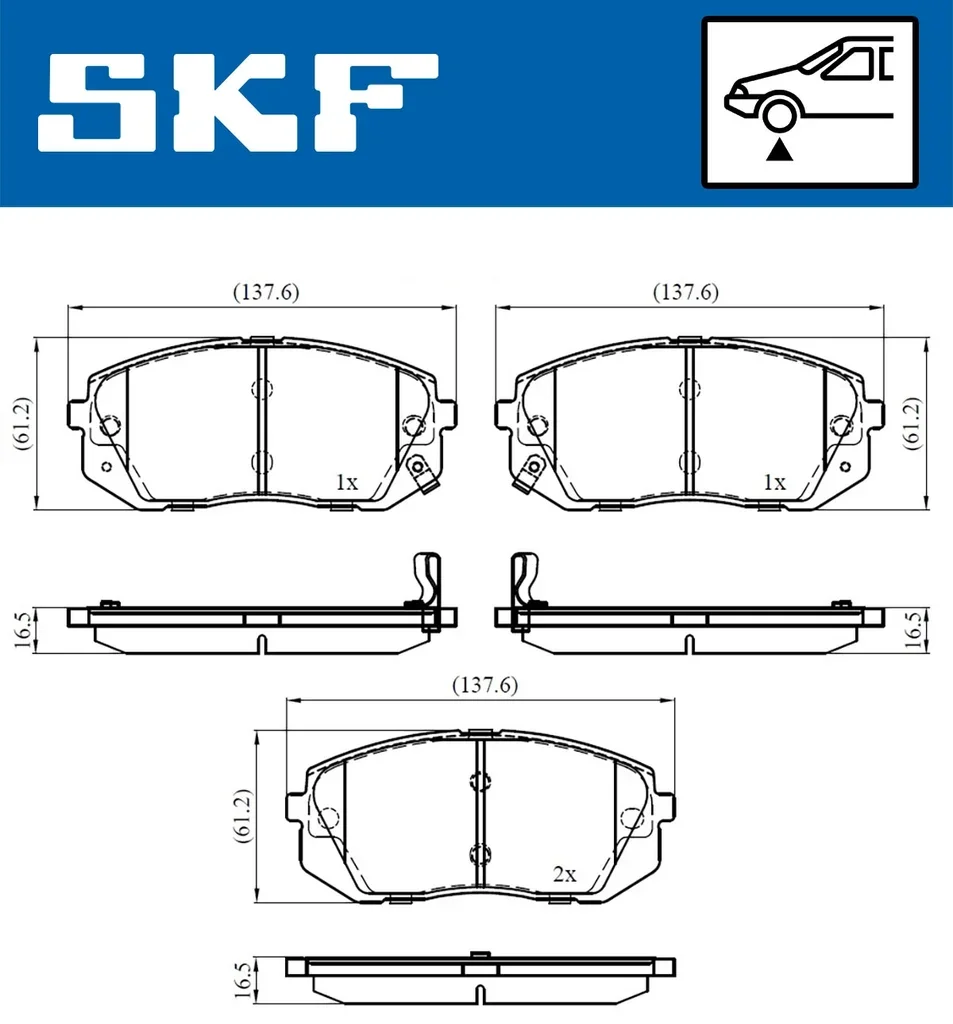 VKBP 80106 A SKF Комплект тормозных колодок, дисковый тормоз (фото 3)