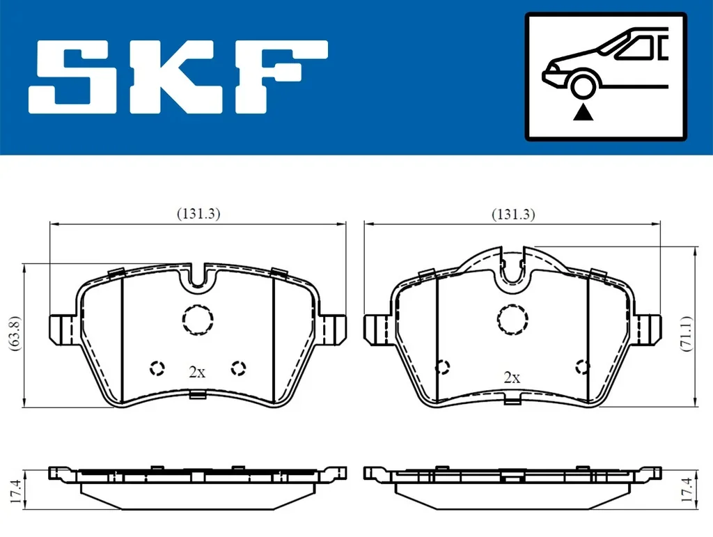 VKBP 80118 SKF Комплект тормозных колодок, дисковый тормоз (фото 2)