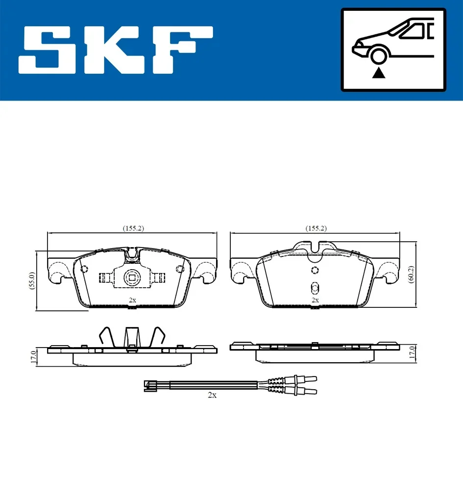 VKBP 80207 E SKF Комплект тормозных колодок, дисковый тормоз (фото 3)